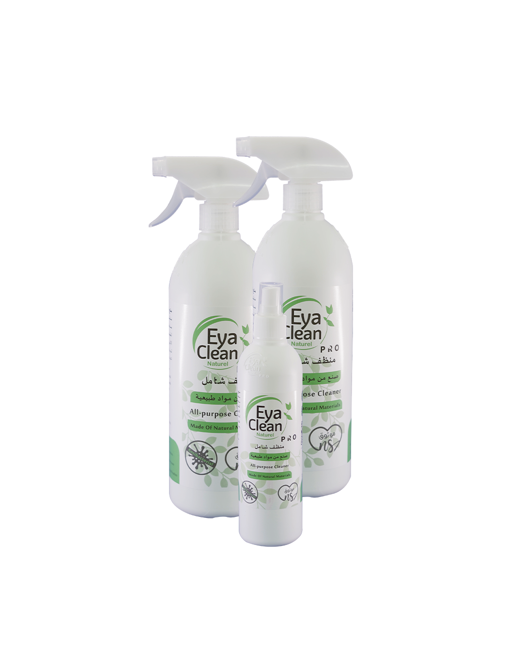 Two bottles of Eya Clean on a white background